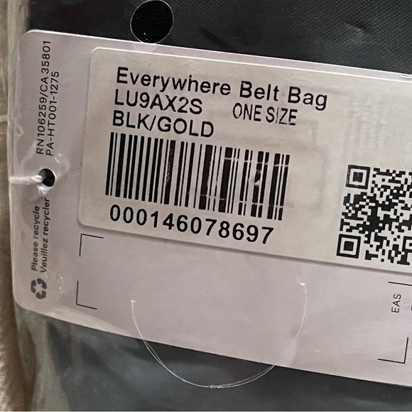 🖤NWT Lululemon Black & Gold Hardware Everywhere Belt Bag 1L - Picture 6 of 6